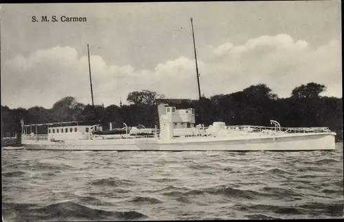 Ak Deutsches Kriegsschiff, SMS Carmen, Torpedoboot