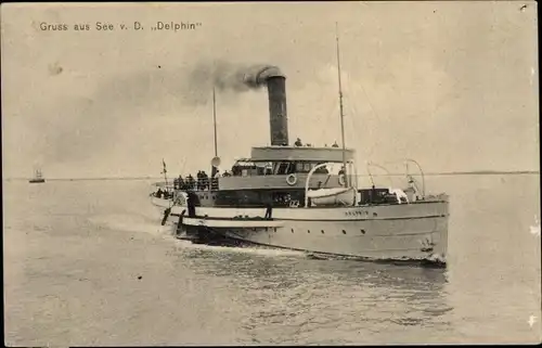 Ak Dampfschiff Delphin, Norddeutscher Lloyd, Raddampfer