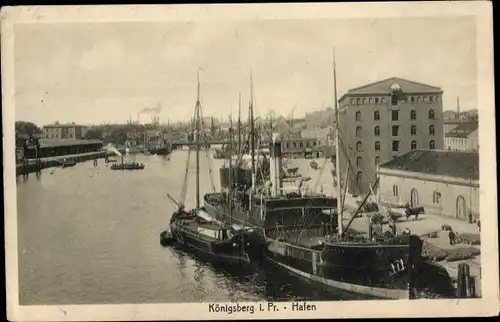 Ak Kaliningrad Königsberg Ostpreußen, Hafenpartie, Stengel