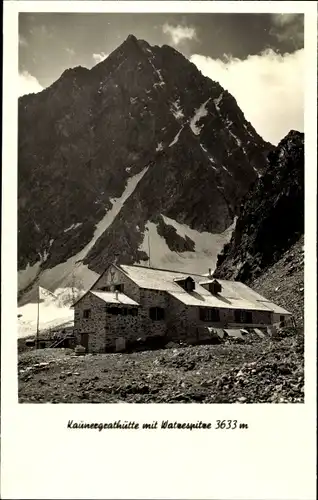 Ak Sankt Leonhard im Pitztal in Tirol, Kaunergrathütte mit Watzespitze