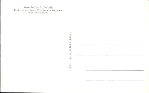 Ak Ostseebad Grömitz in Holstein, Blick von der Terrasse des Kurhotels Schöne Aussicht
