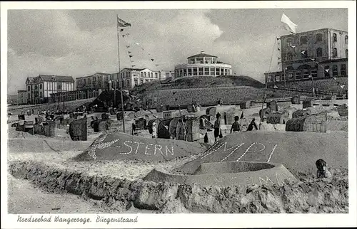 Ak Nordseebad Wangerooge in Ostfriesland, Burgenstrand, Sandburgen