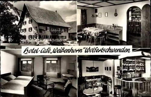 Ak Wolfertschwenden im Unterallgäu, Hotel-Cafe Weißenhorn, Innenansicht