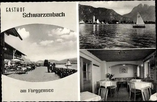 Ak Rieden am Forggensee Allgäu, Gasthof Schwarzenbach am Forggensee