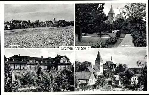 Ak Bremen Ense im Sauerland, Kurhaus, Kurgarten, Kirche