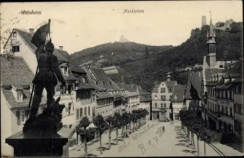 Ak Weinheim an der Bergstraße Baden, Marktplatz