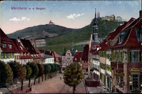 Ak Weinheim an der Bergstraße Baden, Blick auf den Ort, Ruine