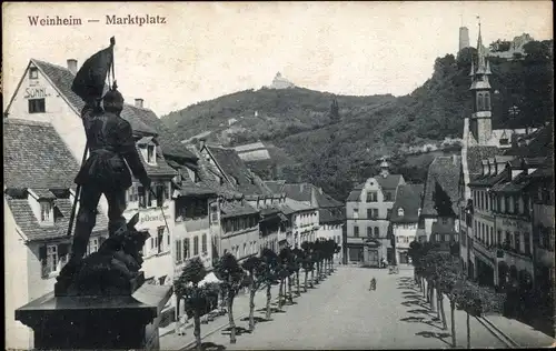 Ak Weinheim an der Bergstraße Baden, Marktplatz, Ruine