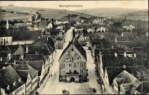 Ak Bad Mergentheim in Tauberfranken, Blick auf den Ort, Rathaus