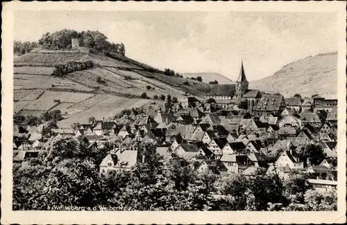 Ak Weinsberg im Kreis Heilbronn, Blick auf den Ort, Burgruine