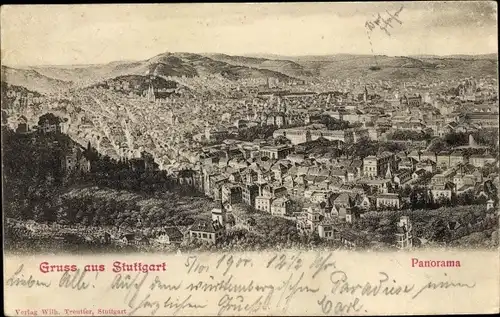 Ak Stuttgart in Baden Württemberg, Stadtpanorama