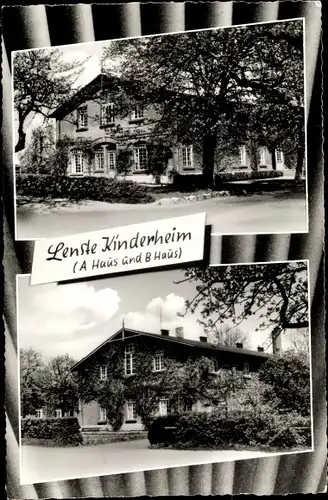 Ak Lenste Grömitz in Ostholstein, A Haus und B Haus des Kinderheims