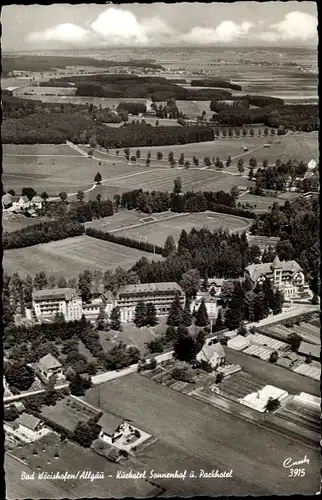 Ak Bad Wörishofen im Unterallgäu, Kurhotel Sonnenhof und Parkhotel, Fliegeraufnahme