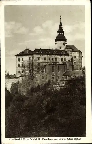 Ak Frýdlant v Čechách Friedland in Böhmen Reg Reichenberg, Schloss des Grafen Clam-Gallas