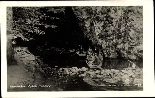 Foto Ak Vilémovice u Macochy Südmähren, Macocha, Stiefmutterschlucht, Vytok Punkvy