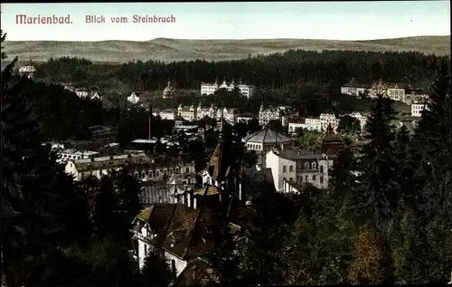 Ak Mariánské Lázně Marienbad Region Karlsbad, Blick vom Steinbruch