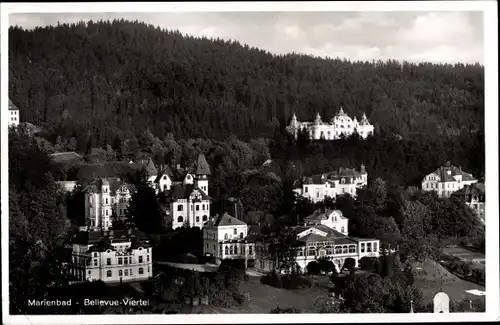 Ak Mariánské Lázně Marienbad Region Karlsbad, Bellevue Viertel