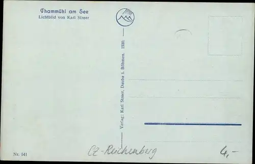 Ak Staré Splavy Thammühl Doksy Hirschberg am See Region Reichenberg, Gesamtansicht