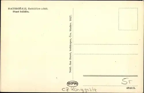 Ak Ratiborice Ratiborschütz Mittelböhmen, Babiččino údolí, Großmuttertal, Stare belidlo