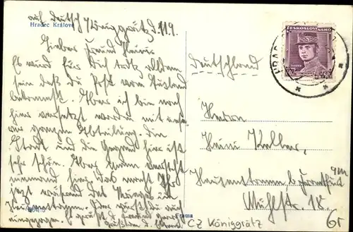 Ak Hradec Králové Königgrätz Stadt, Teilansicht der Stadt