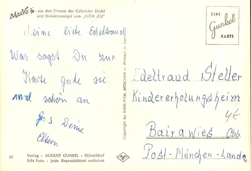 Ak Mecki der Igel, Nimm Dir Zeit und denk an mich, Auto