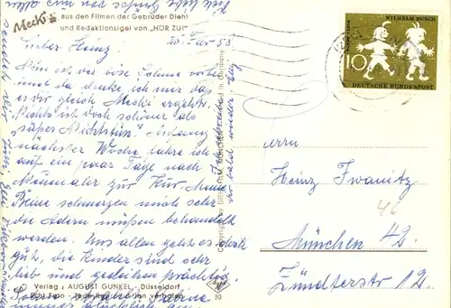 Ak Mecki der Igel, Süßes Nichtstun, Maus