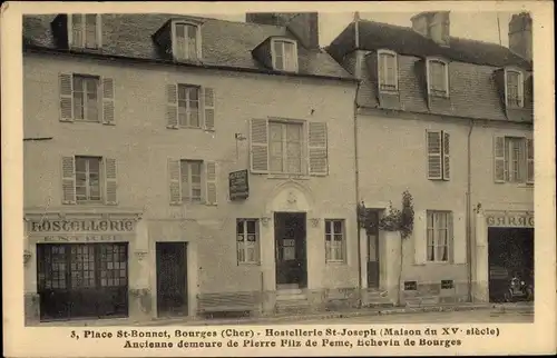 Ak Bourges Cher, Place Saint Bonnet, Hostellerie Saint Joseph