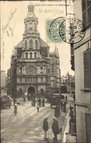 Ak Trouville Calvados, Eglise Notre Dame de Bon Secours