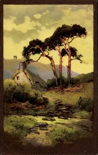 Künstler Ak Landschaftsmotiv, Meissner & Buch 1368, Glühende Farben auf Wald und Flur