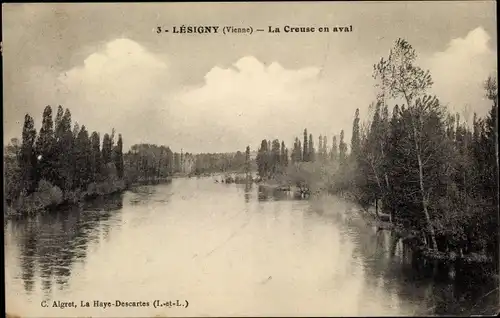 Ak Lésigny Vienne, La Creuse en aval