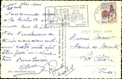 Ak Chauvigny Vienne, Entree de la Ville, L'Eglise Saint Pierre, Les Vieux Chateaux