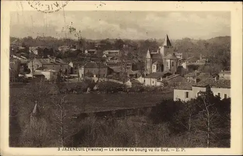 Ak Jazeneuil Vienne, Le centre du bourg vu du Sud