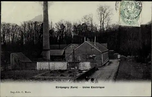 Ak Etrépagny Eure, Usine Electrique