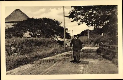 Ak Keitum auf Sylt, Landstraße, Herr, Heimatschutz Postkarte Serie XIII