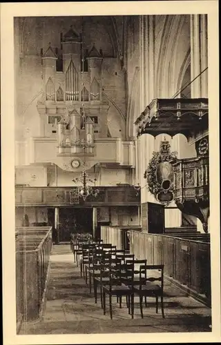 Ak Neustadt in Holstein, Kirche, Innenansicht, Orgel