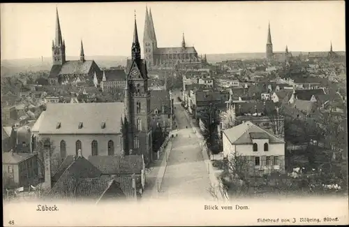 Ak Lübeck in Schleswig Holstein, Stadt vom Dom gesehen