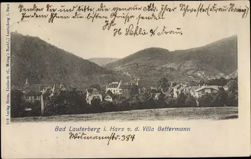 Ak Bad Lauterberg im Harz, Blick von der Villa Gettermann