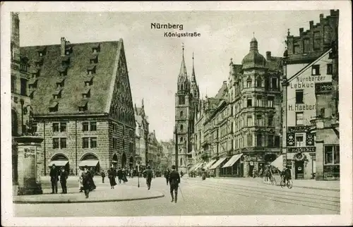 Ak Nürnberg in Mittelfranken Bayern, Königsstraße, Lebkuchenbäcker, Litfaßsäule