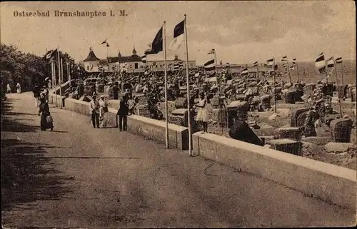 Ak Ostseebad Brunshaupten Kühlungsborn, Strandpartie, Strandpromenade