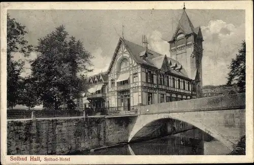 Ak Schwäbisch Hall in Baden Württemberg, Solbad Hotel, Brücke