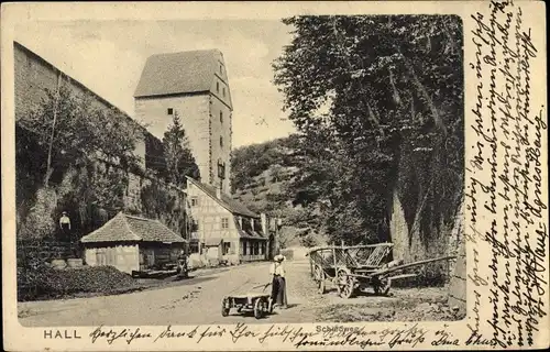 Ak Schwäbisch Hall in Baden Württemberg, Schiedweg, Stadtmauer