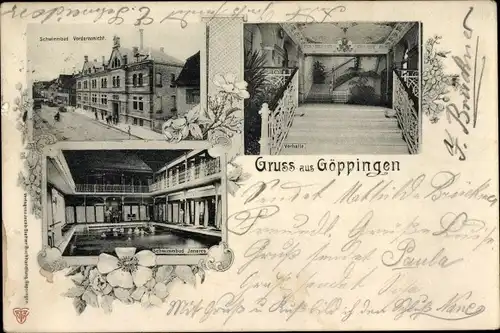 Ak Göppingen in Baden Württemberg, Schwimmbad, Innenansicht, Vorhalle