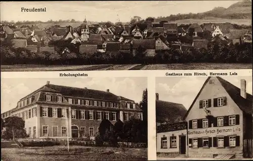 Ak Freudental im oberen Steinbachtal Kreis Ludwigsburg, Gasthaus zum Hirsch, Hermann Lais