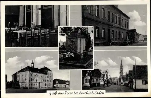 Ak Forst in Baden, Gasthaus zum deutschen Kaiser, Inh. T. Böser, Innenansicht, Denkmal