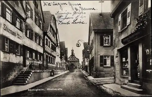 Ak Bönnigheim Baden Württemberg, Kirchstraße, Gasthaus Stutzmann