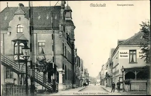 Ak Glückstadt an der Elbe, Kremperstraße, Gasthaus Hahnhuß Hermann