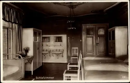 Ak Hartha Hintergersdorf Tharandt im Erzgebirge, Erholungsheim Harthaberg, Schlafzimmer