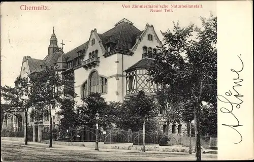Ak Chemnitz in Sachsen, Von Zimmermann'sche Naturheilanstalt, Neuer Teil