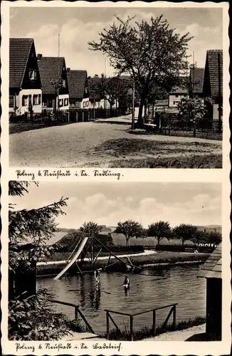 Ak Polenz Neustadt in Sachsen, Siedlung, Badeteich