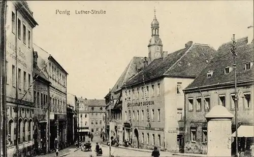 Ak Penig in Sachsen, Lutherstraße, Hotel Stadt Leipzig